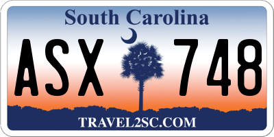 SC license plate ASX748