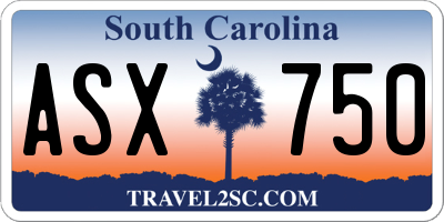 SC license plate ASX750
