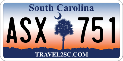 SC license plate ASX751
