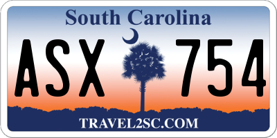 SC license plate ASX754