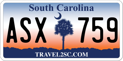 SC license plate ASX759