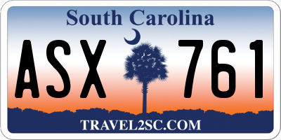 SC license plate ASX761