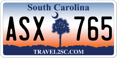 SC license plate ASX765