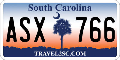 SC license plate ASX766