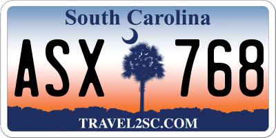 SC license plate ASX768