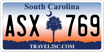 SC license plate ASX769