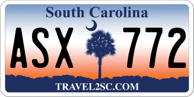 SC license plate ASX772