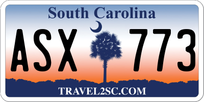 SC license plate ASX773
