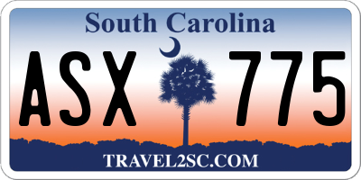 SC license plate ASX775