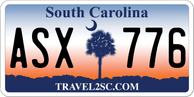 SC license plate ASX776