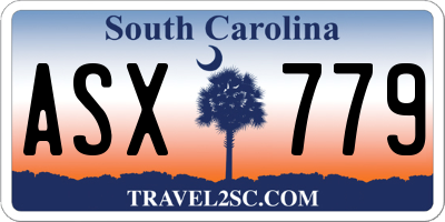 SC license plate ASX779
