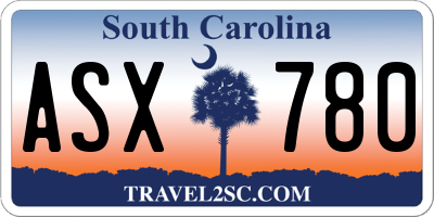 SC license plate ASX780