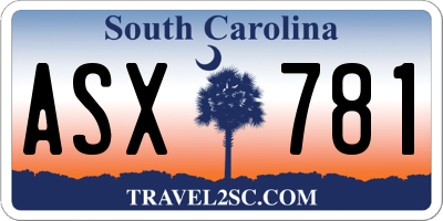 SC license plate ASX781