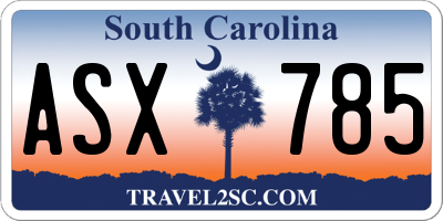 SC license plate ASX785
