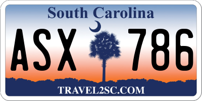 SC license plate ASX786