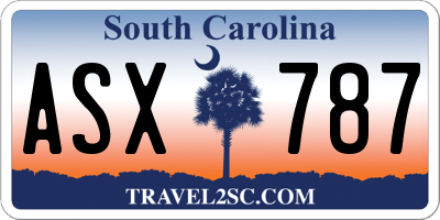 SC license plate ASX787