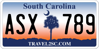 SC license plate ASX789