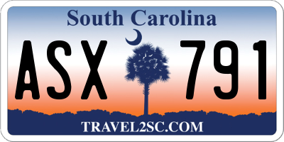SC license plate ASX791