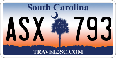 SC license plate ASX793
