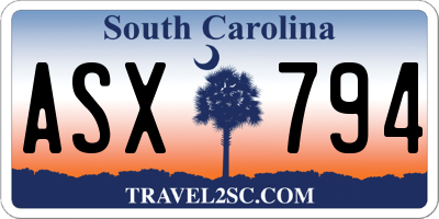 SC license plate ASX794