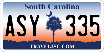 SC license plate ASY335