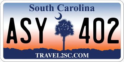 SC license plate ASY402