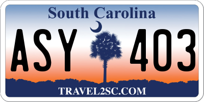SC license plate ASY403
