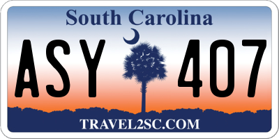 SC license plate ASY407