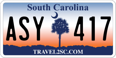 SC license plate ASY417