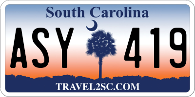 SC license plate ASY419