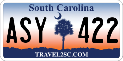 SC license plate ASY422