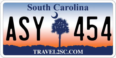 SC license plate ASY454