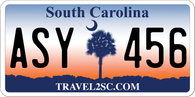 SC license plate ASY456