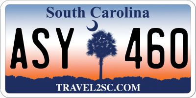 SC license plate ASY460