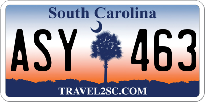 SC license plate ASY463