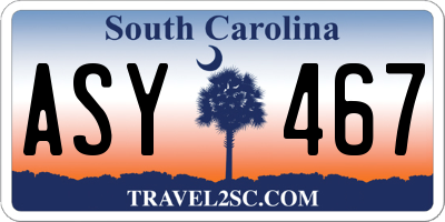 SC license plate ASY467