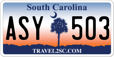 SC license plate ASY503