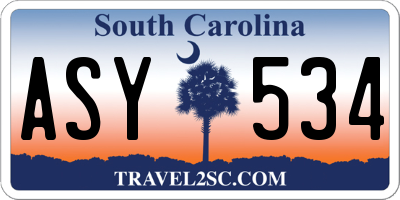 SC license plate ASY534