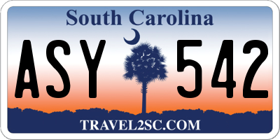 SC license plate ASY542
