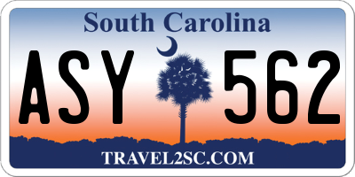 SC license plate ASY562