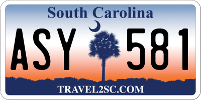 SC license plate ASY581