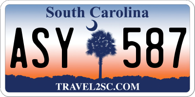 SC license plate ASY587