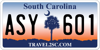 SC license plate ASY601