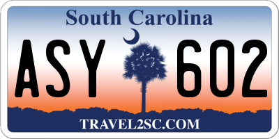 SC license plate ASY602