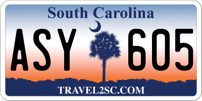 SC license plate ASY605