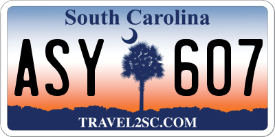 SC license plate ASY607