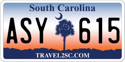 SC license plate ASY615