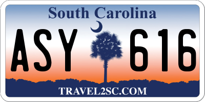 SC license plate ASY616