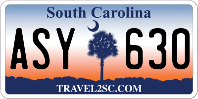 SC license plate ASY630