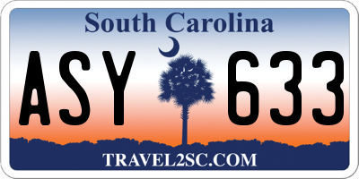 SC license plate ASY633